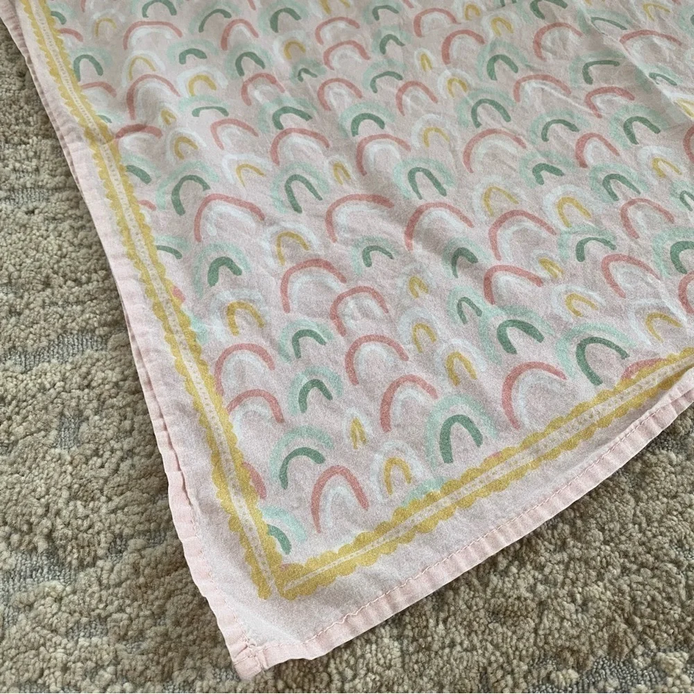 Hemlock Handker #047 Handkerchief Bandana Scarf Rainbows Pink 100% Cotton